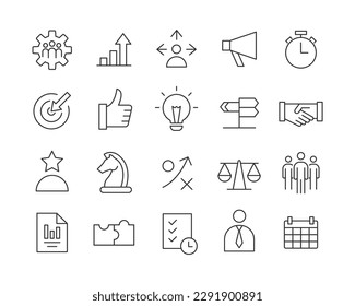Business Icons - Vector Line. Editable Stroke.