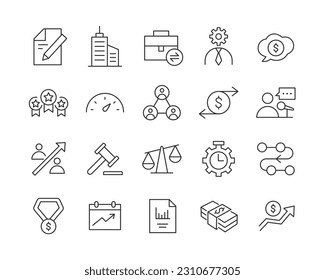 Business Icons - Vector Line. Editable Stroke.