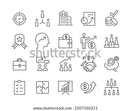 Business Icons - Vector Line. Editable Stroke.
