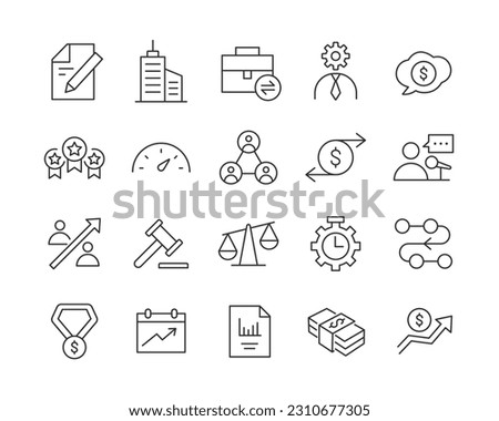 Business Icons - Vector Line. Editable Stroke.