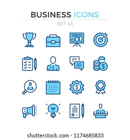 Business icons. Vector line icons set. Premium quality. Simple thin line design. Modern outline symbols, pictograms.