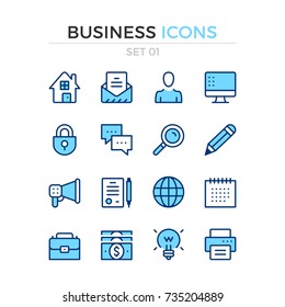 Business icons. Vector line icons set. Premium quality. Simple thin line design. Modern outline symbols, pictograms.