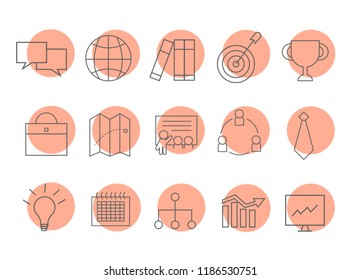 Business icons vector set. Business icons with colorful backgrounds. Can be used for websites, infographics.
