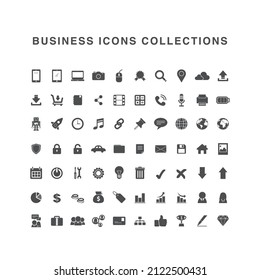Business icons vector set design template and illustration with editable stroke