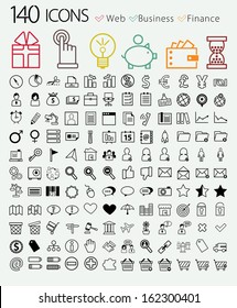 Business icons. Web, finance, business icons set