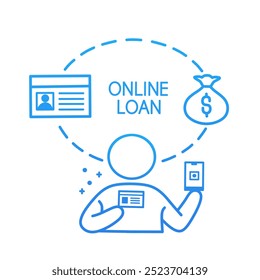 business icon.selfie photo for online loan.debt loan icon hand drawn