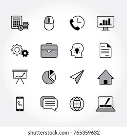 Business icons.Linear vector illustration.