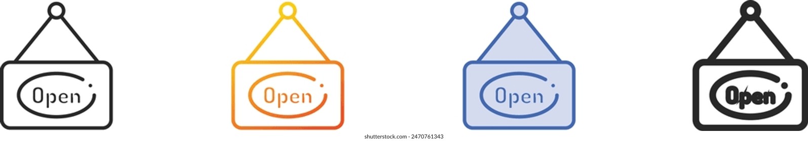 business icon.Thin Linear, Gradient, Blue Stroke and bold Style Design Isolated On White Background