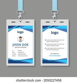 Plantilla de diseño de tarjeta de Id. de negocio. Tarjeta de personal corporativo con formato vectorial completo.
