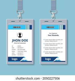 Business Id card design template. Corporate staff card with fully vector format.
