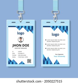 Business Id card design template. Corporate staff card with fully vector format.

