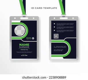 Business id card design template clean Corporate professional id card design with realistic mockup