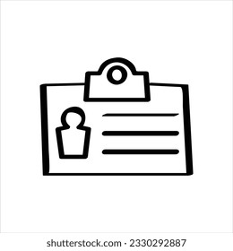 Business ID card hand-drawn vector icon