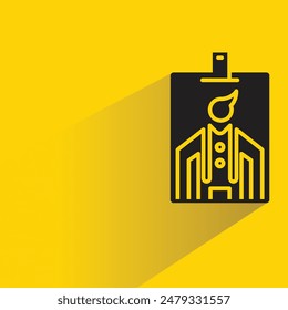 business and id card icon with drop shadow on yellow background