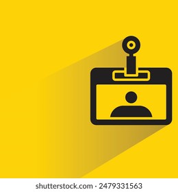 business and id card icon with drop shadow on yellow background