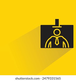 business and id card icon with drop shadow on yellow background