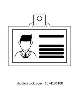 Business ID card symbol in black and white