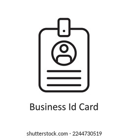 Business Id Card Vector Outline Icon Design illustration. Business And Data Management Symbol on White background EPS 10 File