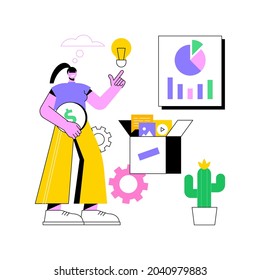 Business idea abstract concept vector illustration. Business plan, small business launcher, innovative development, creating new ideas, become a market leader, selling proposition abstract metaphor.