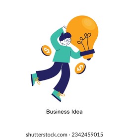 Idea de negocio vector de concepto abstracto en una ilustración de material de estilo plano