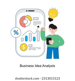 Business Idea Analysis  Flat Style Design Vector illustration. Stock illustration