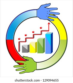 business idea with attractive graph on business work.