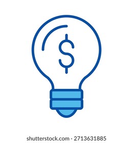 Business Idea In Blue Style, Vector Illustration