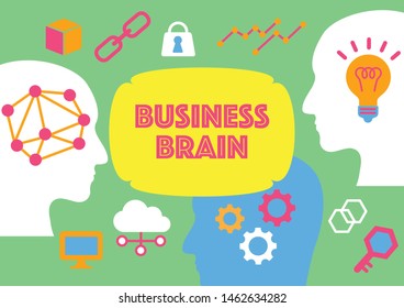 Business idea brain icon illustration