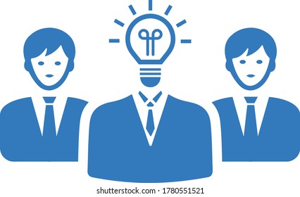 Business idea, brainstorming blue icon