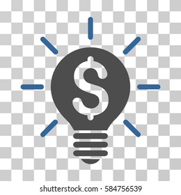 Business Idea Bulb icon. Vector illustration style is flat iconic bicolor symbol, cobalt and gray colors, transparent background. Designed for web and software interfaces.