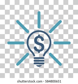 Business Idea Bulb icon. Vector illustration style is flat iconic bicolor symbol, cyan and blue colors, transparent background. Designed for web and software interfaces.