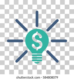 Business Idea Bulb icon. Vector illustration style is flat iconic bicolor symbol, cobalt and cyan colors, transparent background. Designed for web and software interfaces.