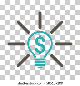 Business Idea Bulb icon. Vector illustration style is flat iconic bicolor symbol, grey and cyan colors, transparent background. Designed for web and software interfaces.