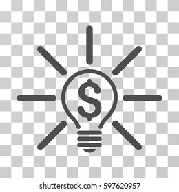 Business Idea Bulb icon. Vector illustration style is flat iconic symbol, gray color, transparent background. Designed for web and software interfaces.