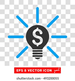 Business Idea Bulb vector icon. Image style is a flat blue and gray iconic symbol.