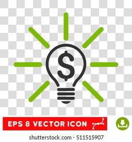 Business Idea Bulb vector icon. Image style is a flat eco green and gray iconic symbol.