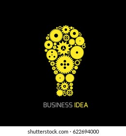 Business idea concept. Abstract lamp symbol, Vector illustration