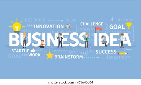 Business idea concept illustration. Idea of goal, analysys and success.