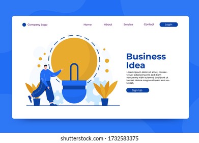 business idea concept landing page template. Modern flat design concept of web page design for templates, UI, web, mobile app, posters, banners, flyers, development. vector illustration