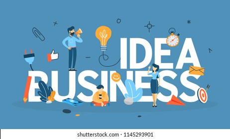 Business idea concept.. Light bulb as a metaphor of idea. Brainstorm in teamwork. Creative mind. Flat vector illustration