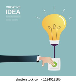 Business idea concept. Turn ideas, creative innovations and brainstorming.Vector illustration.