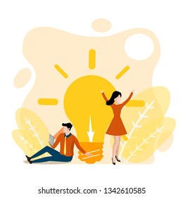 Business idea concept.people characters develop creative business idea.