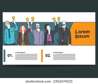 business idea creative. Business design with vector outline illustration