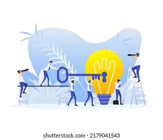 Business idea, idea creative, finding solution. Vector illustration.