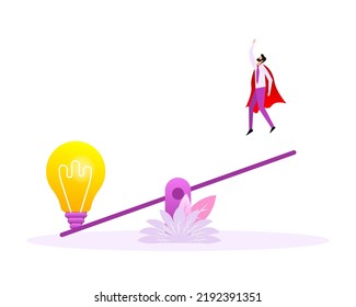 Business idea, idea creative, finding solution. Vector illustration.