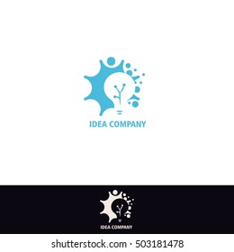 Business Idea Creative Lightbulb Startup Tech Logo For Company Vector