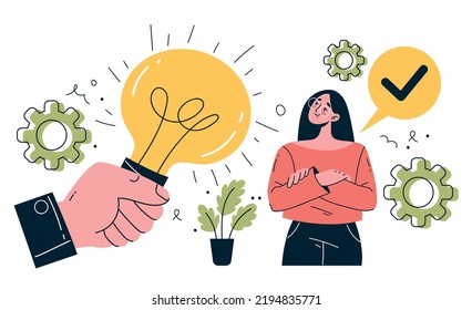 Business Idea Creative Solution People Teamwork Abstract Concept Vector Graphic Design Illustration	
