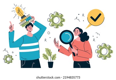 Business Idea Creative Solution People Teamwork Abstract Concept Vector Graphic Design Illustration	
