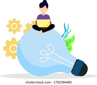 Concepto de diseño plano de Idea de Negocio
