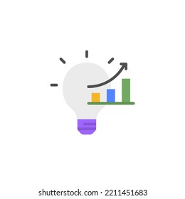 Business Idea Flat Icon Designed In Flat Style Decorated With Light Bulb Icon And Profit Icon Elements In Business Icon Theme